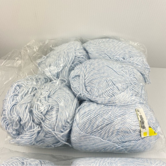Yarn 2 LB Blue White Factory Mill Ends Unknown Fiber - Picture 6 of 7